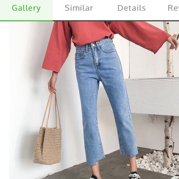 NWT High Waisted Medium Wash Cropped Jeans 25 - Picture 2 of 5